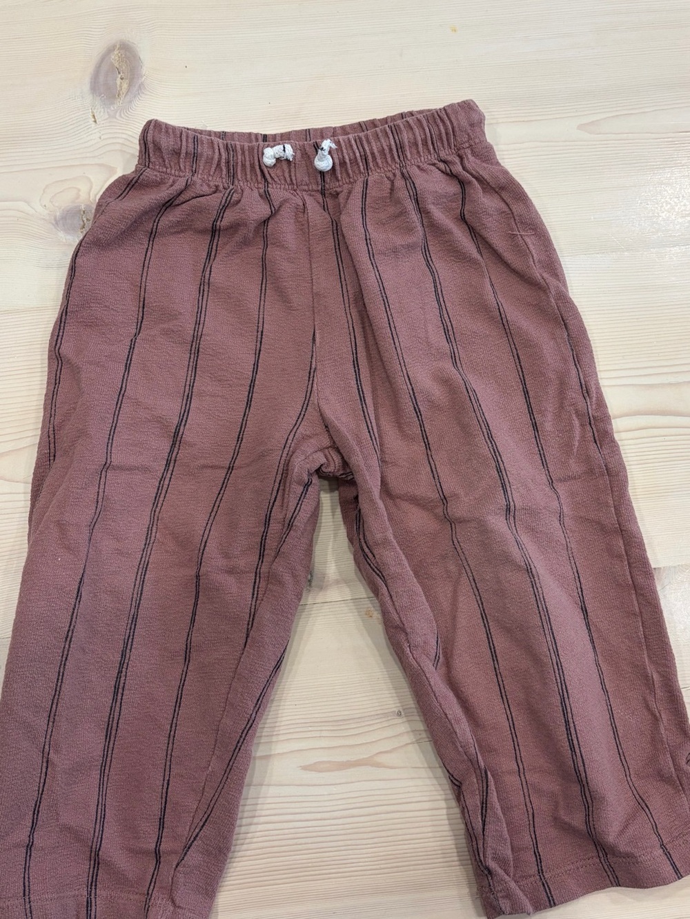 ZARA 3T Kids Stripe-Detail Elastic Waist Pants - Rust
